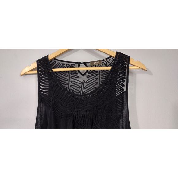 Crosby womens black sleeveless minimalist blouse top XL gothcore demure - Picture 4 of 11